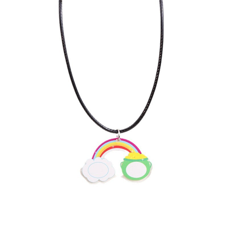 Wholesale St. Patrick's Day Beer Shamrock Rainbow Hat Pipe Necklace